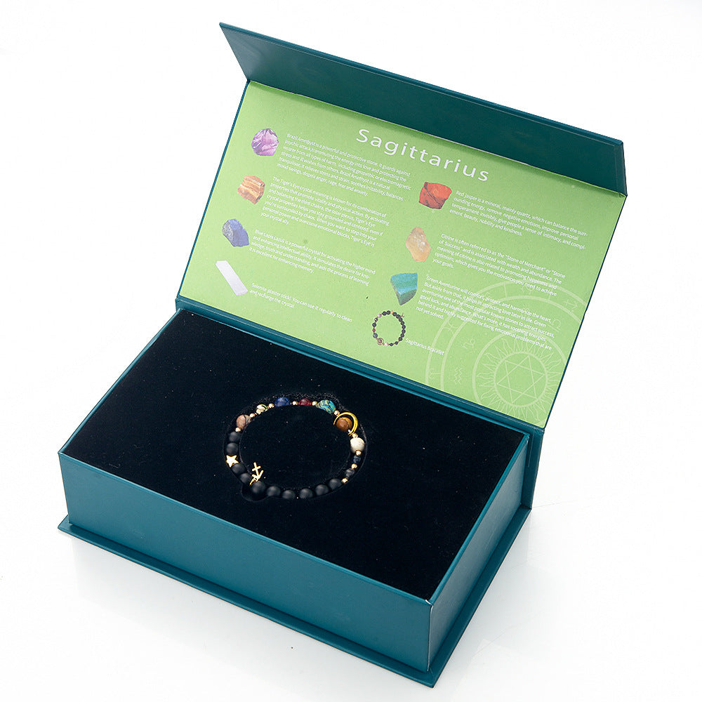 Zodiac Crystal Raw Stone Set | Twelve Constellations Gift Box