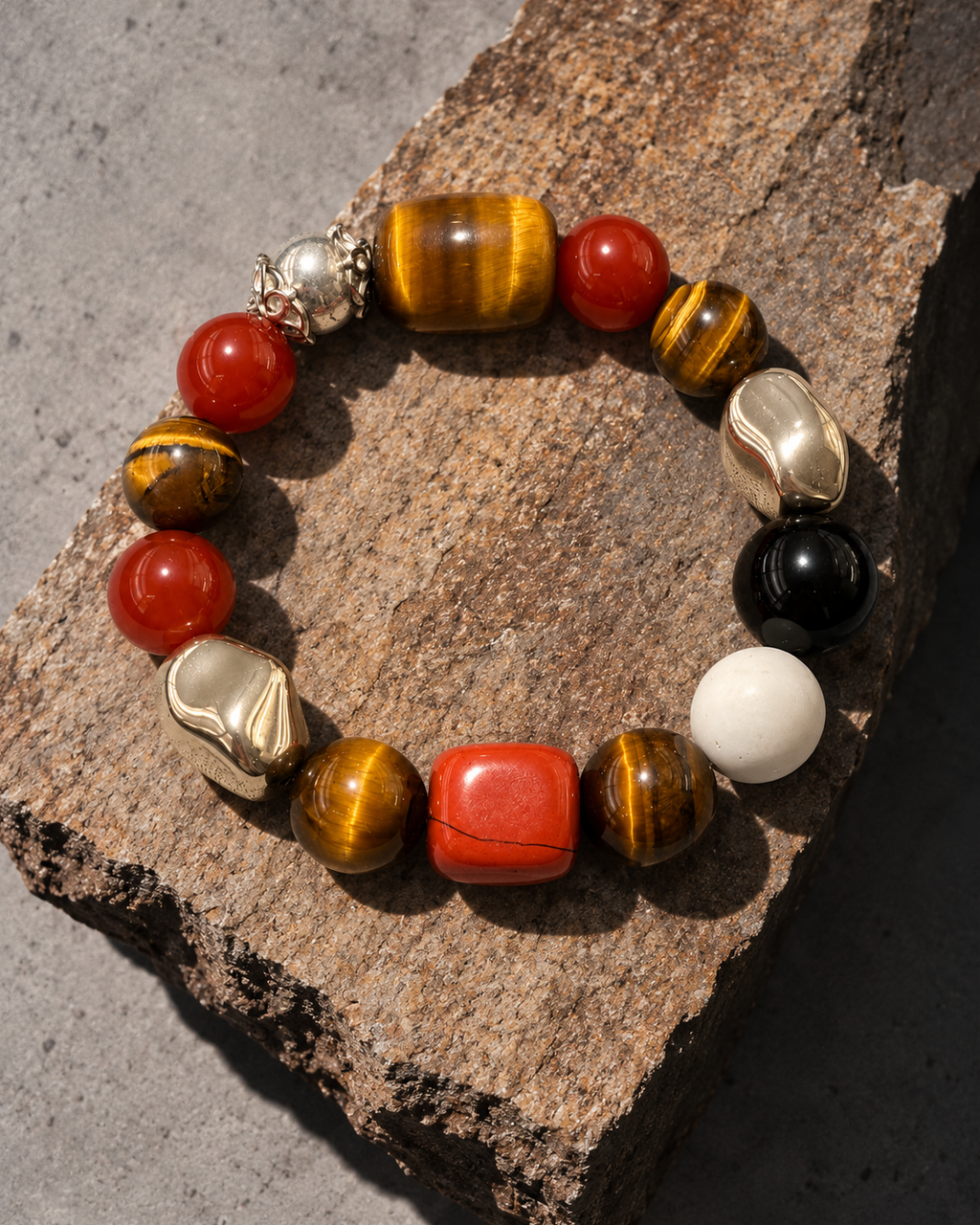 Ember — Tiger Eye and Red Agate NFC Bracelet