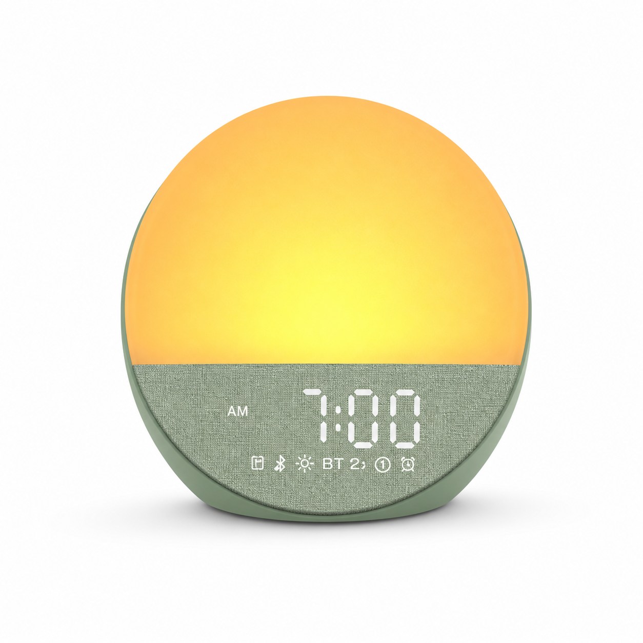 Dual-alarm sunrise wake-up light on a white background