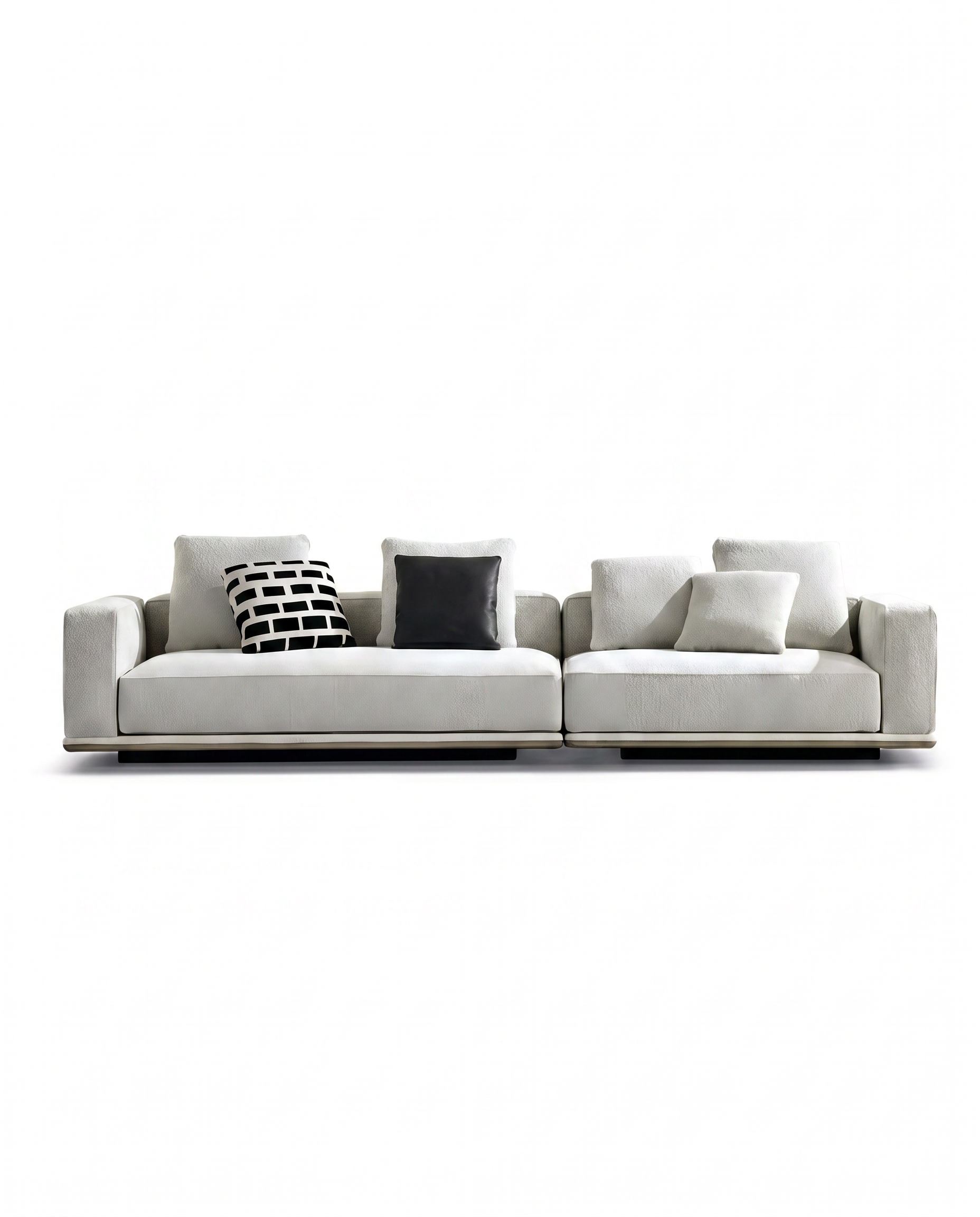 Black Titanium Base Balance Four-Seater Sofa