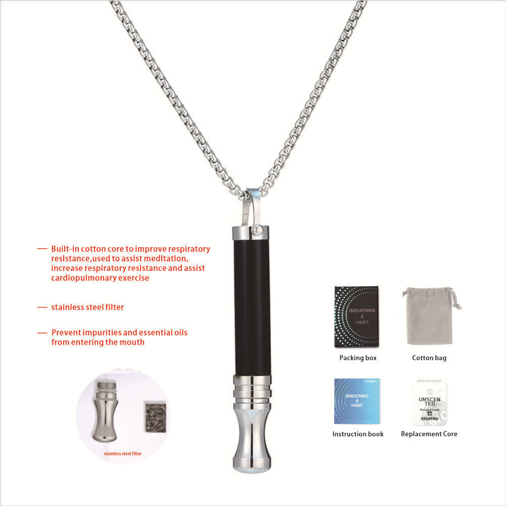 Tiger Eye Resistance Breathing Necklace for Stress Relief & Habit Awareness