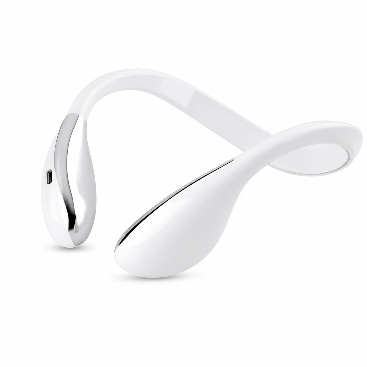 White heated sleep aid massager devices on a white background