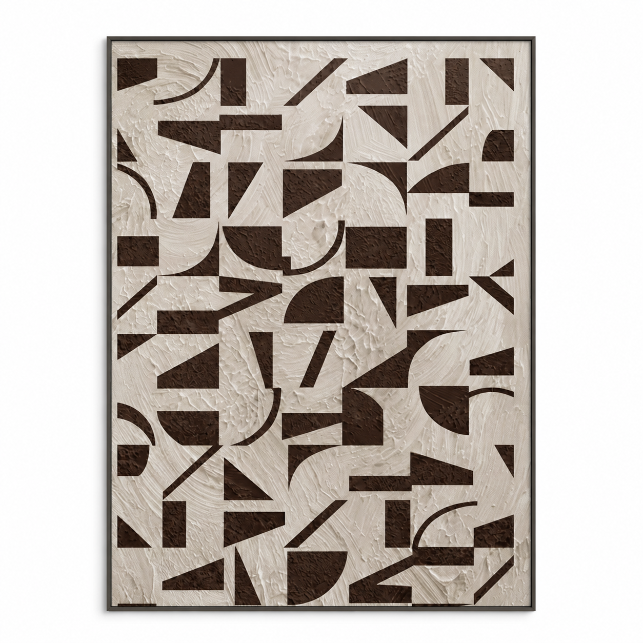 Modern Art Deco framed abstract wall art on a white background