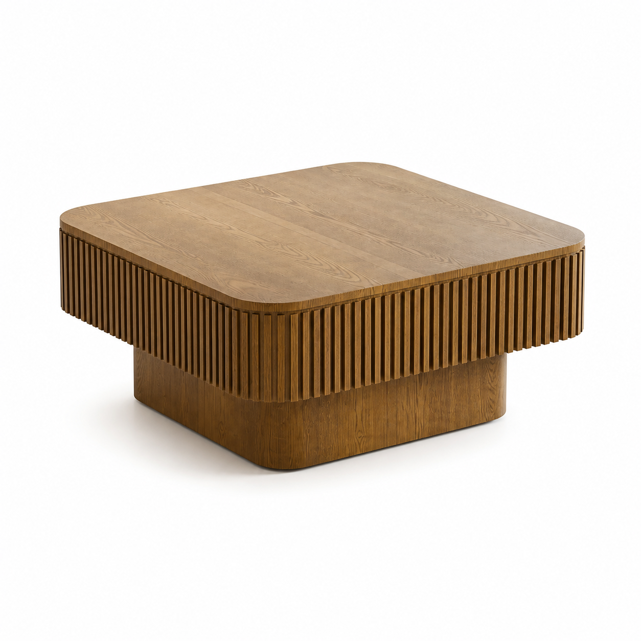 Modern Square Coffee Table for Living Room Hotel Use Wood Panel Storage Furniture for Home Decor on pure white background