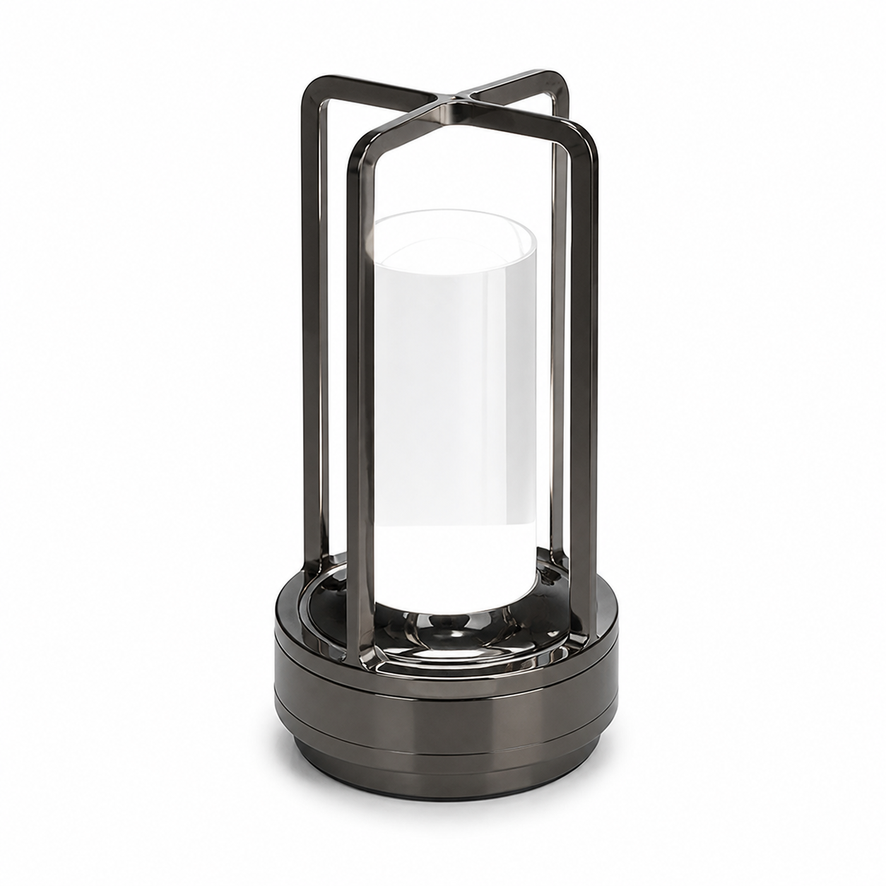 Rechargeable cordless table lamp on a white background