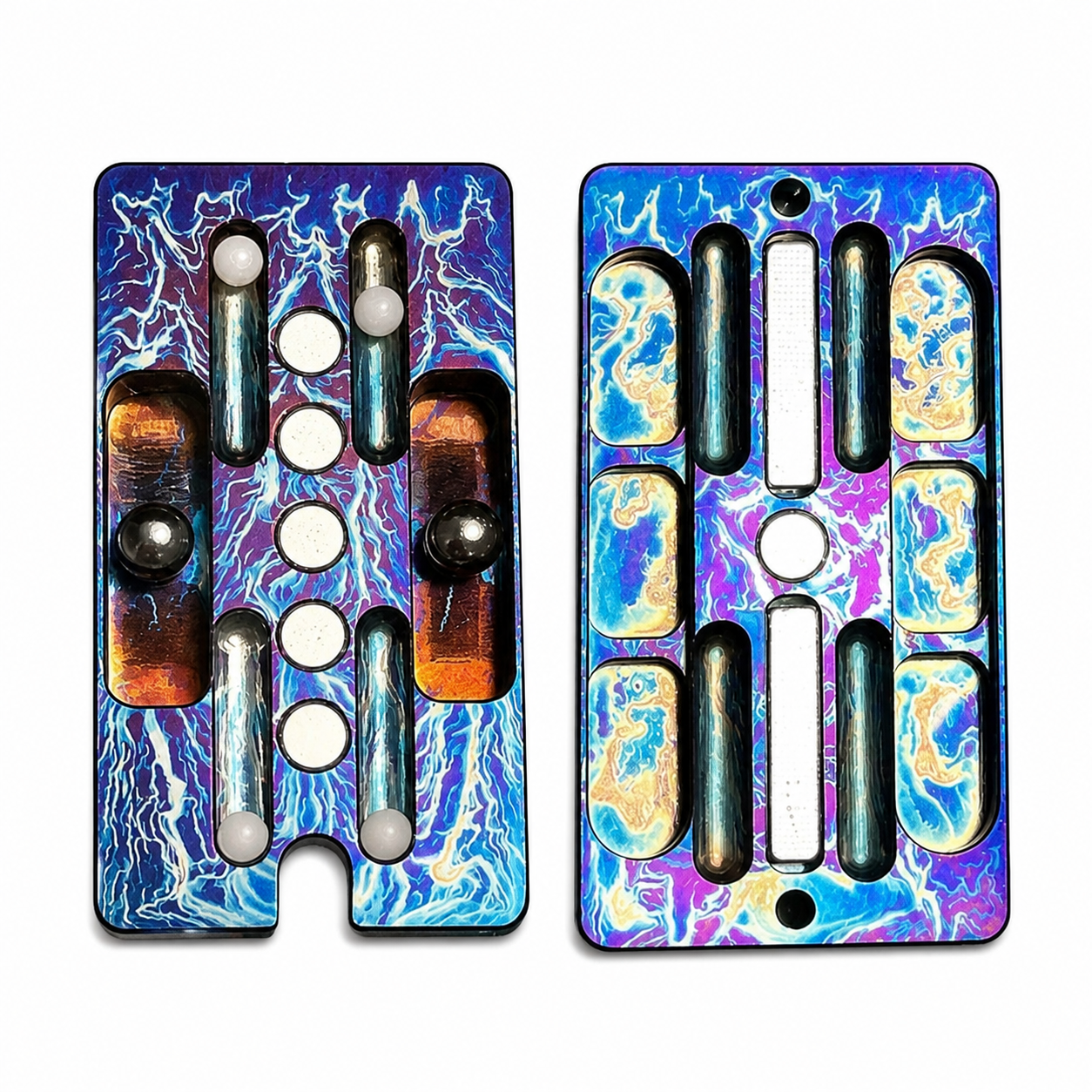 Shock Core calm focus magnetic slider plates on a white background