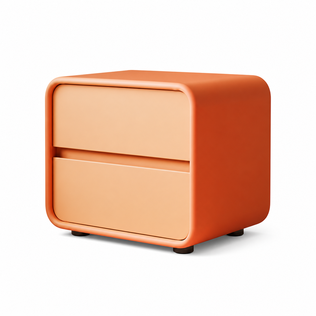 Soft Calm two-drawer bedside table on a white background