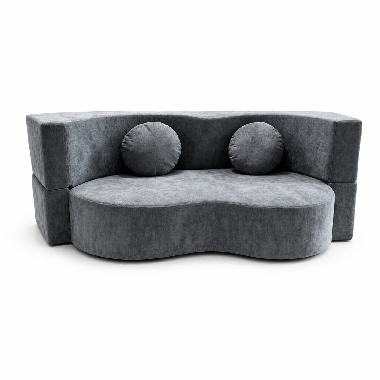 Gray sponge balance sofa bed on a white background