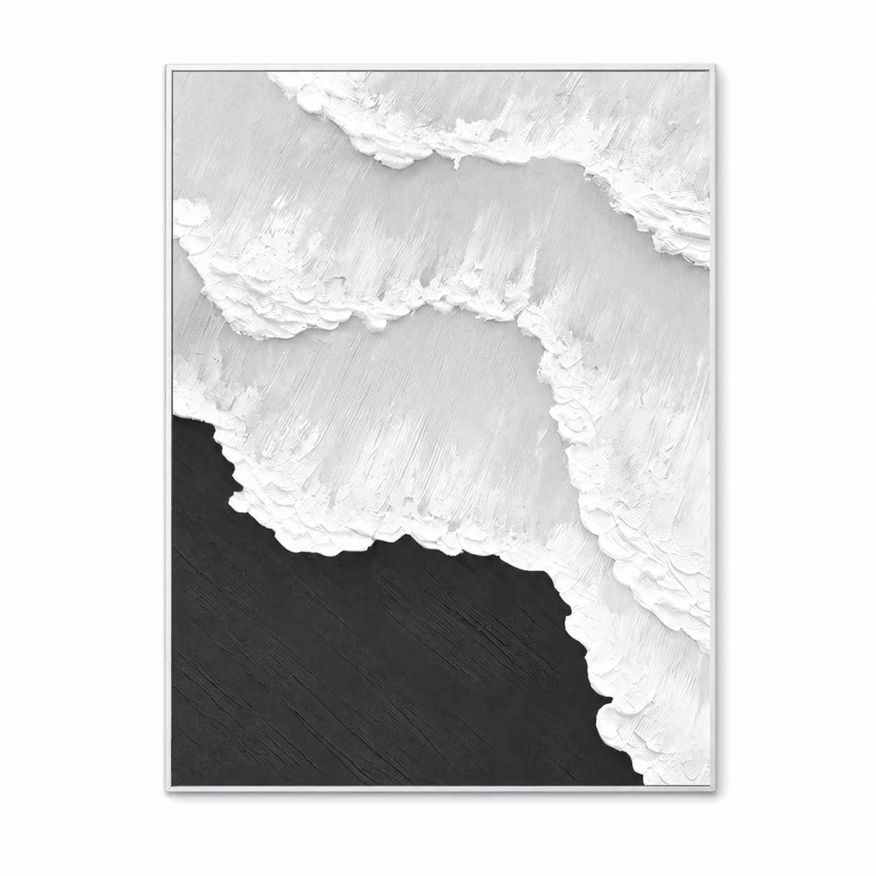 Textured abstract wave wall artwork on a white background