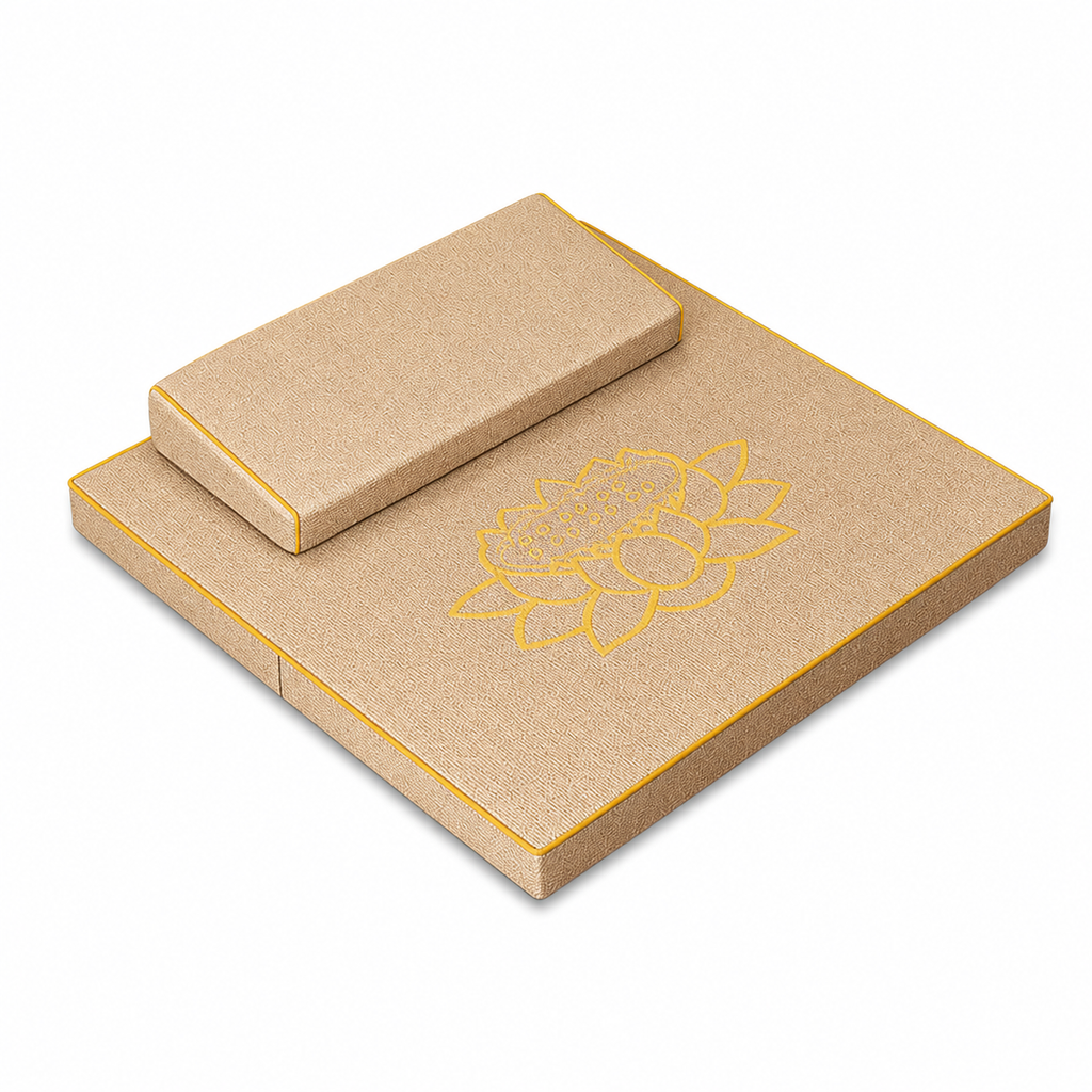 Zen Balance coconut fiber meditation cushion on a white background